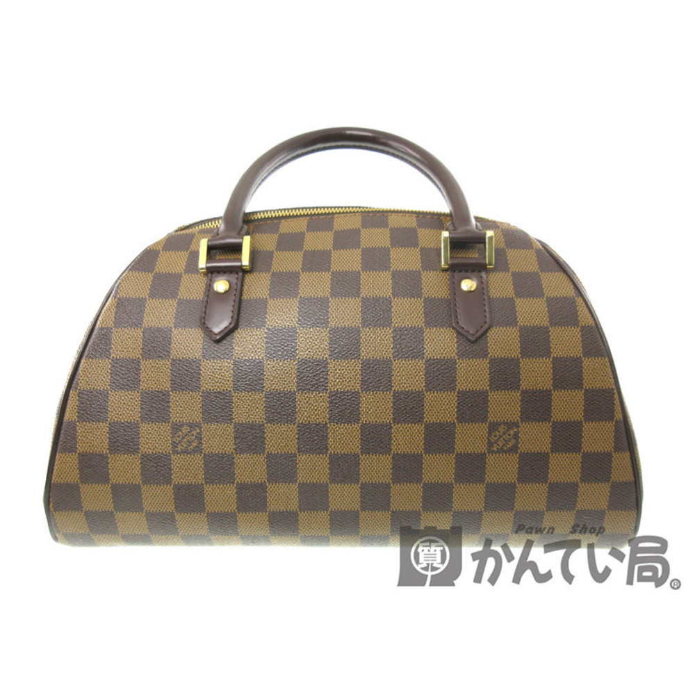 LOUIS VUITTON Ribera Handbag Damier Canvas Ebene Brown